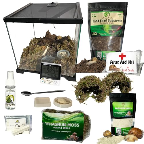 Terrarium Pro Kit - Das ultimative Schneckenpflege-Starterpaket für riesige afrikanische Landschnecken, Helix Aspersa, Helix Pomatia, Hainschnecken usw von My Happy Snails