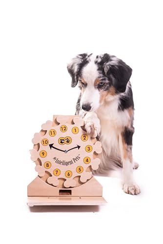 My Intelligent Pets Pet’s Clock Interaktives Hunde- und Katzenspielzeug aus Holz Hundespielzeug für Hunde Hundespielzeug kleine und große Hunde Hunde Spielzeug von My Intelligent Dogs