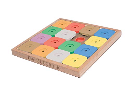 My Intelligent Pets Dog' Sudoku Medium Genie Color Interaktives Hunde- und Katzenspielzeug aus Holz von My Intelligent Dogs