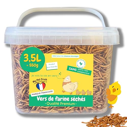 MPC – getrocknete Mehlwürmer Würmer: Eine hochwertige Proteinquelle für Wildvögel und Reptilien – 100 % natürliches Nahrungsergänzungsmittel ohne Zusatzstoffe – Leckerli – geistige Stimulation von My Pet Crush