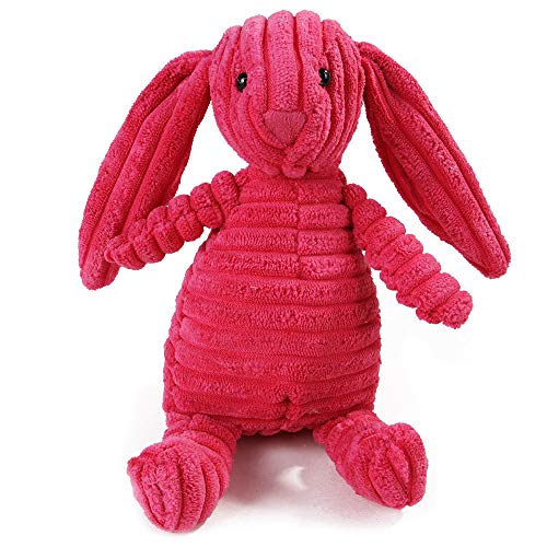 My Woofie Hundespielzeug, quietschendes Plüschspielzeug zum Kauen für kleine, mittlere und mittelgroße Hunde, Hase Fuchsia von My Woofie