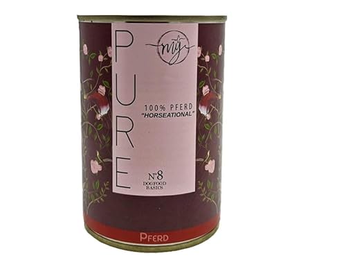 My 100% Pferd 400g Hundefutter mÿ Pure No 8 Nassfutter Barf Ergänzungsfuttermittel für Hunde ohne Konservierungsstoffe, künstliche Aromastoffe, Farbstoffe & Lockstoffe von My dogfood manufacture