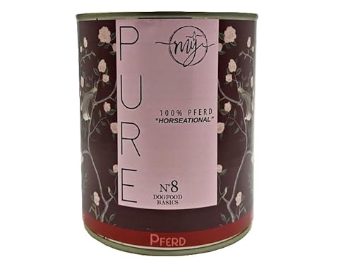 My 100% Pferd 800g Hundefutter mÿ Pure No 8 Nassfutter Barf Ergänzungsfuttermittel für Hunde ohne Konservierungsstoffe, künstliche Aromastoffe, Farbstoffe & Lockstoffe von My dogfood manufacture