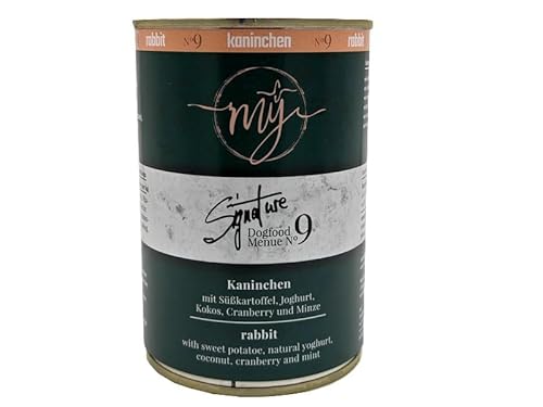 My Hundefutter Kaninchen 410g Menü No. 9 mÿ Nassfutter für Hunde mit Süßkartoffel Joghurt Kokos Cranberry und Minze My Hundefutter Kaninchen 410g Menü No. 9 mÿ Nassfutter für Hunde mit Süßkartoffel Joghurt Kokos Cranberry und Minze von My dogfood manufacture