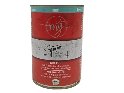 My Nassfutter Bio-Ente mit Bio Kürbis, Bio Zucchini, Bio Spinat und Bio Johannisbeeren 410g Dose mÿ Hundefutter ohne Konservierungsstoffe, künstliche Aromastoffe, Farbstoffe & Lockstoffe My Nassfutter Bio-Ente mit Bio Kürbis, Bio Zucchini, Bio Spinat und Bio Johannisbeeren 410g Dose mÿ Hundefutter ohne Konservierungsstoffe, künstliche Aromastoffe, Farbstoffe & Lockstoffe von My dogfood manufacture