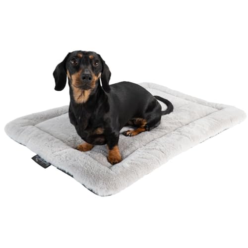 MyBestBuddy Hundekissen Komfort grau 70x50 cm M, allergikerfreundlich (100% Polyester), rutschfest - 40°C waschbar mit flauschigem Stoffbezug - Hundematte BZW. Hundebett für mittelgroße Hunde von MyBestBuddy