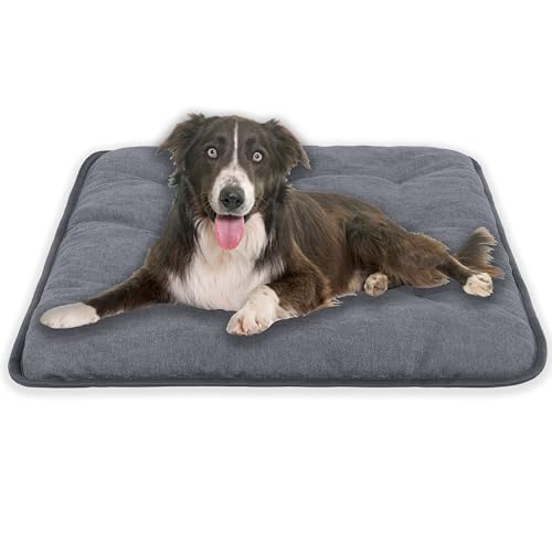 MyBestBuddy Hundekissen Pik grau 80x60 cm L, allergikerfreundlich (100% Polyester) - 40°C waschbar mit flauschigem Stoffbezug - Hundematte BZW. Hundebett für mittelgroße Hunde, 80 x 60 cm von MyBestBuddy