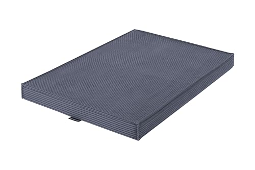 MyBestBuddy Hundekissen Cord mit 8 cm Vollschaum-Kern Grau 90x70 cm XL, Hundebett mit modernem Cord-Stoff - 40°C waschbar - Hundematte für große Hunde ca. 8 cm dick, 90 x 70 cm von MyBestBuddy