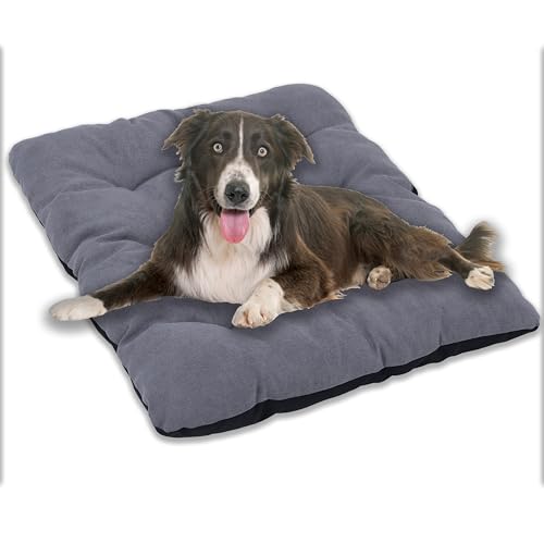MyBestBuddy Hundekissen grau 90x70 cm XL, 40°C waschbar mit weichem Stoffbezug - allergikerfreundlich (100% Polyester) - Hundematte BZW. Hundebett für große Hunde, 90 x 70 cm von MyBestBuddy