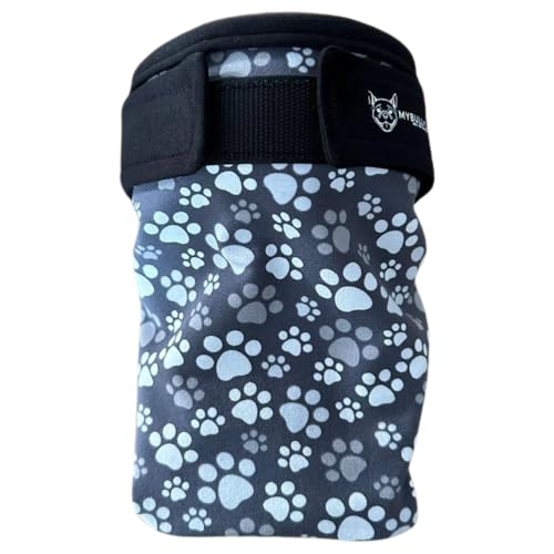 MyBullyLove Läufigkeitshöschen für Französische Bulldoggen – Wiederverwendbare Hundewindel ohne Rutenloch, Handgefertigt & Stufenlos Verstellbar, Groß (49-53cm Hüftumfang), Paws von MyBullyLove