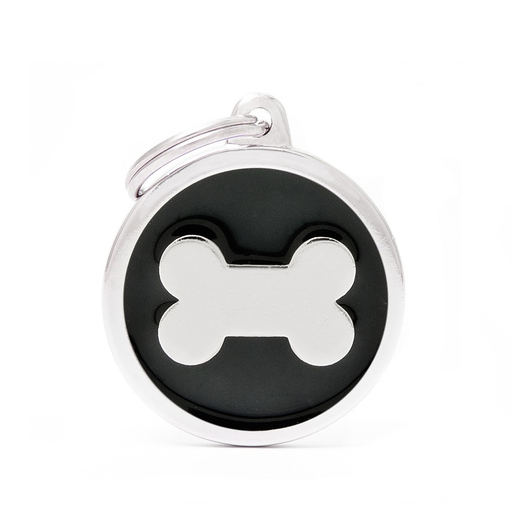 MyFamily Hundemarke Classic Big Circle Knochen Schwarz 32 x 37 mm MyFamily Hundemarke Classic Big Circle Knochen Schwarz 32 x 37 mm von MyFamily