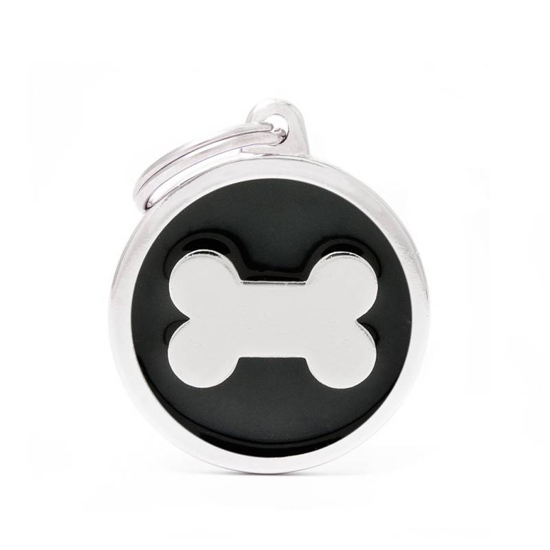 MyFamily Hundemarke Classic Big Circle Knochen Schwarz 32 x 37 mm MyFamily Hundemarke Classic Big Circle Knochen Schwarz 32 x 37 mm von MyFamily