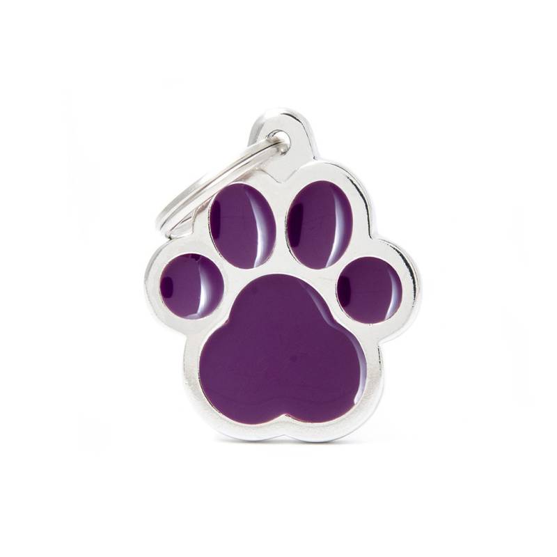 MyFamily Hundemarke Classic Große Pfote Lila 30 x 35 mm von MyFamily