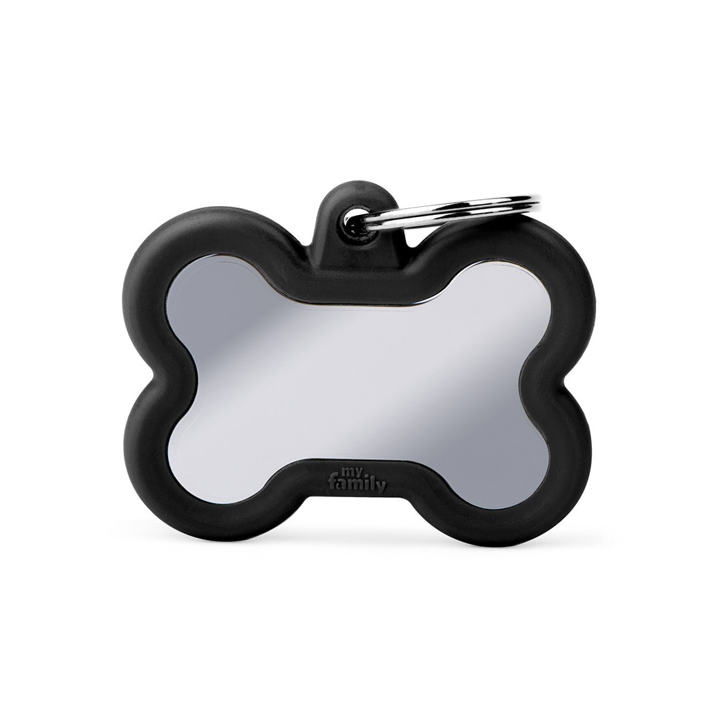 MyFamily Hundemarke Hushtag Großer Knochen Silber mit Schwarz 41 x 33 mm MyFamily Hundemarke Hushtag Großer Knochen Silber mit Schwarz 41 x 33 mm von MyFamily
