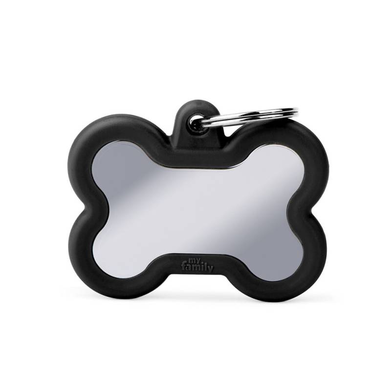 MyFamily Hundemarke Hushtag Großer Knochen Silber mit Schwarz 41 x 33 mm MyFamily Hundemarke Hushtag Großer Knochen Silber mit Schwarz 41 x 33 mm von MyFamily