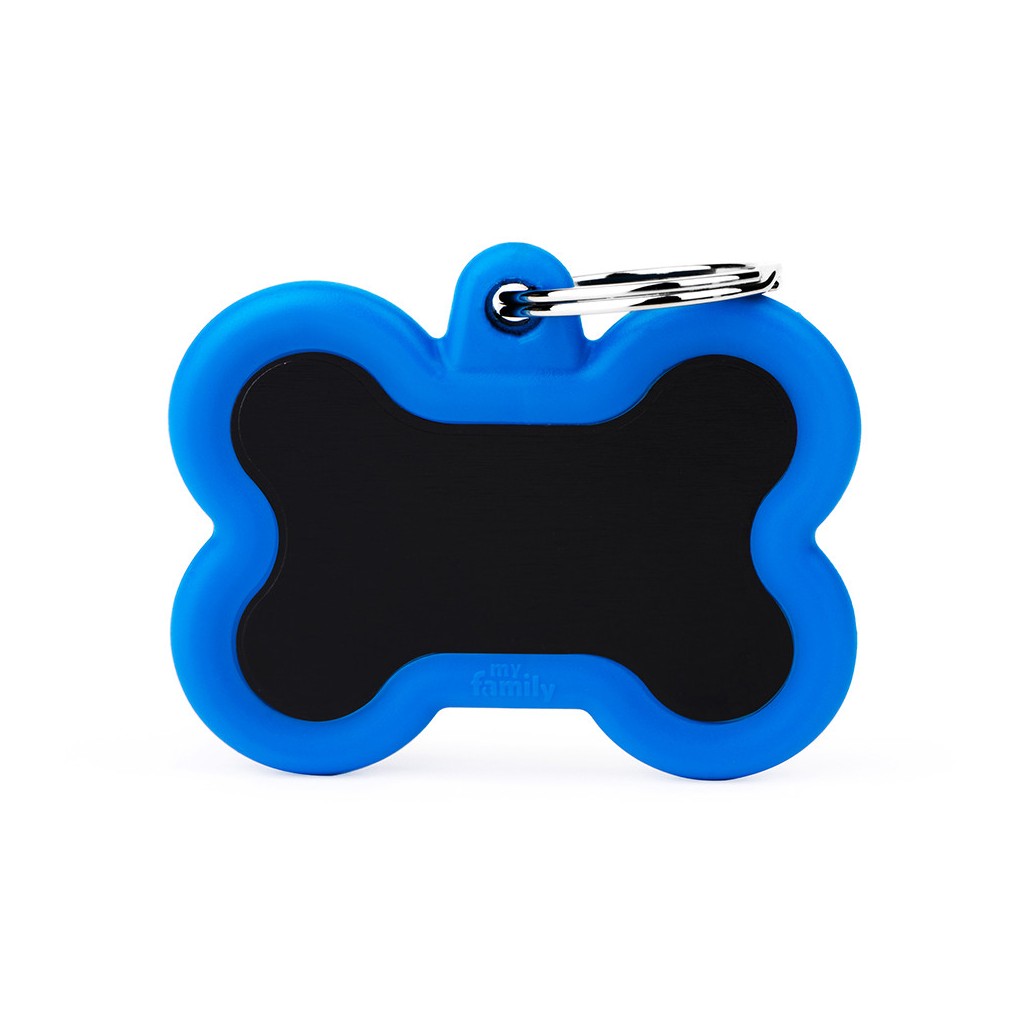 MyFamily Hundemarke Hushtag Knochen Schwarz mit Blau 41 x 33 mm MyFamily Hundemarke Hushtag Knochen Schwarz mit Blau 41 x 33 mm von MyFamily