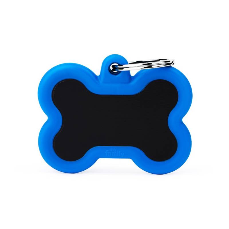 MyFamily Hundemarke Hushtag Knochen Schwarz mit Blau 41 x 33 mm MyFamily Hundemarke Hushtag Knochen Schwarz mit Blau 41 x 33 mm von MyFamily