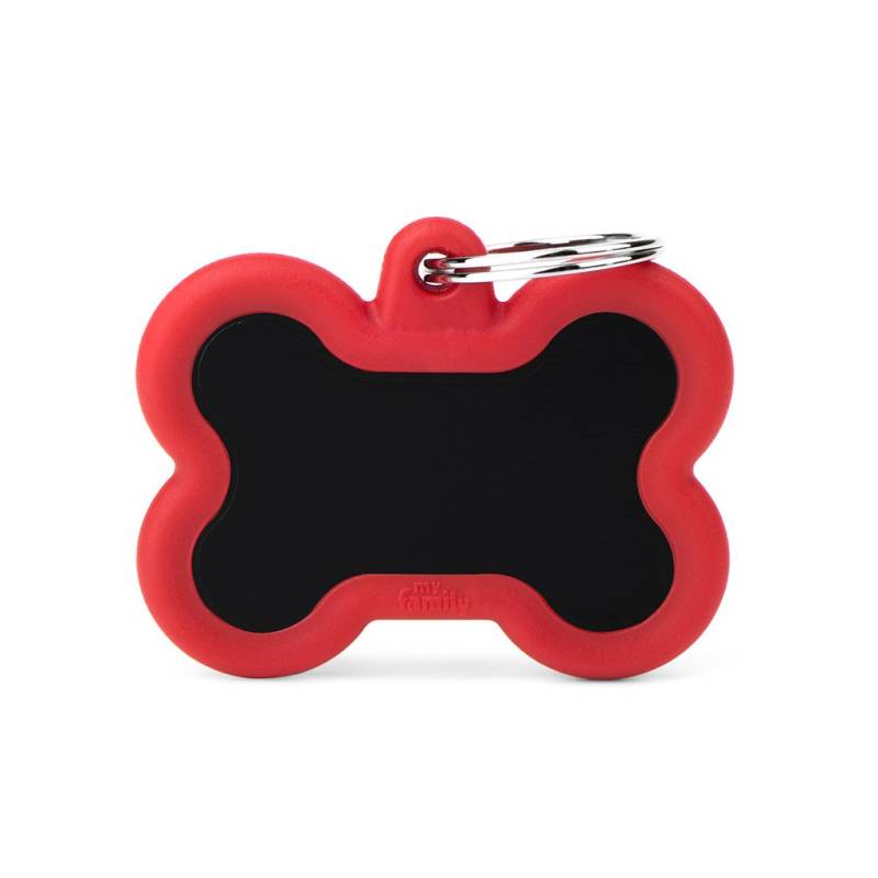 MyFamily Hundemarke Hushtag Knochen Schwarz mit Rot 41 x 33 mm MyFamily Hundemarke Hushtag Knochen Schwarz mit Rot 41 x 33 mm von MyFamily