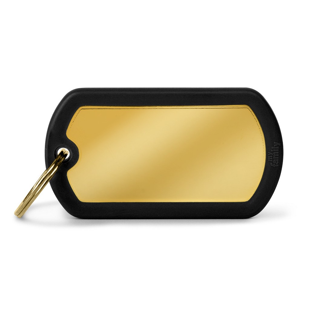 MyFamily Hundemarke Hushtag Military Groß Gold mit Schwarz 49 x 27 mm MyFamily Hundemarke Hushtag Military Groß Gold mit Schwarz 49 x 27 mm von MyFamily