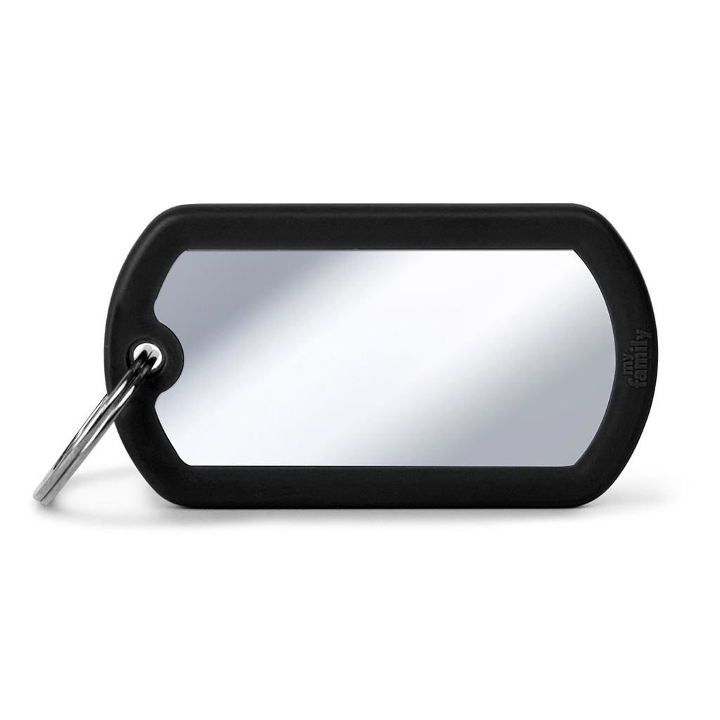 MyFamily Hundemarke Hushtag Military Groß Silber mit Schwarz 49 x 27 mm MyFamily Hundemarke Hushtag Military Groß Silber mit Schwarz 49 x 27 mm von MyFamily