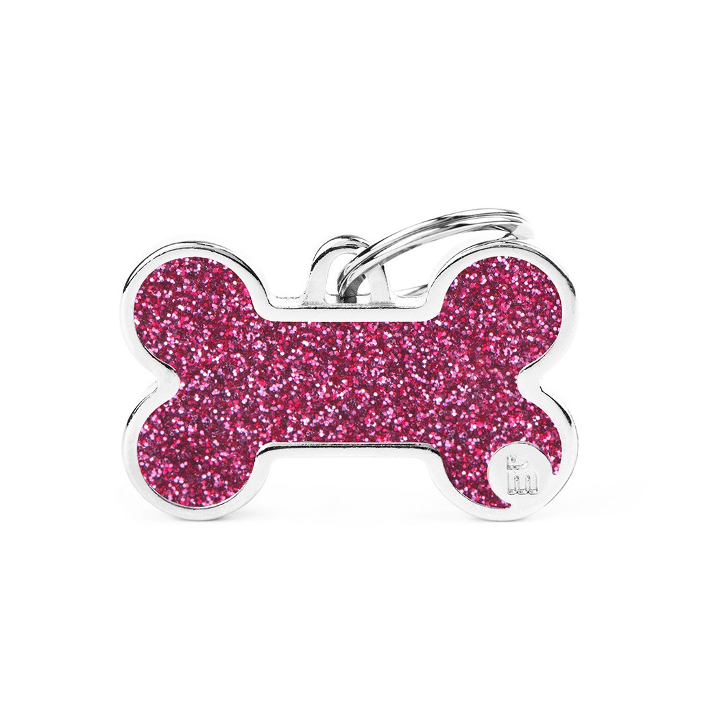 MyFamily Hundemarke Shine Glitter Großer Knochen Pink 38 x 24 mm MyFamily Hundemarke Shine Glitter Großer Knochen Pink 38 x 24 mm von MyFamily
