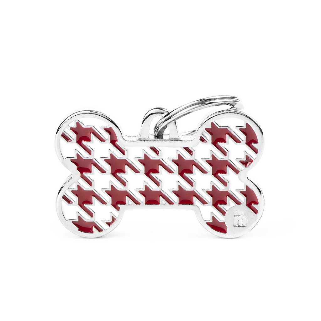 MyFamily Hundemarke Style Großer Knochen Pied de Poule Rot/ Weiß 38 x 24 mm MyFamily Hundemarke Style Großer Knochen Pied de Poule Rot/ Weiß 38 x 24 mm von MyFamily