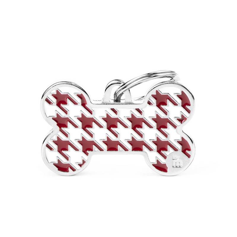 MyFamily Hundemarke Style Großer Knochen Pied de Poule Rot/ Weiß 38 x 24 mm MyFamily Hundemarke Style Großer Knochen Pied de Poule Rot/ Weiß 38 x 24 mm von MyFamily