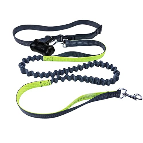 MyHaing Haustier Leine Hund Laufen Reflektierendes Band Elastisches passendes Seil für kleine und mittlere Hunde mit Mülltrenner von MyHaing