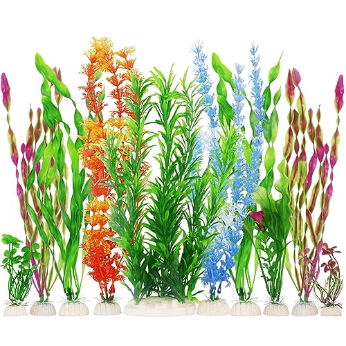 MyLifeUNIT Künstliche Aquarium-Pflanzen aus Kunststoff für Aquarien, Dekoration, 10 Stück, 3.9 inch(100 mm), 10-teiliges Set von MyLifeUNIT