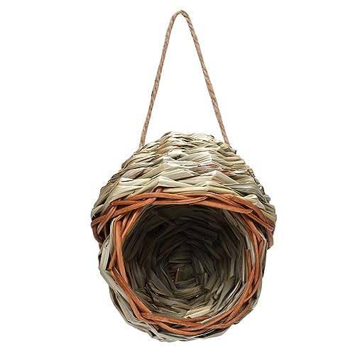 Handwoven Canary House Grass Knitted Birdhouse Outside Natural Straw Bird For Sparrow Hanging Fink Roosting Nest Handwoven Outdoor Garden Natural Grass Hanging Bird House von Myazs