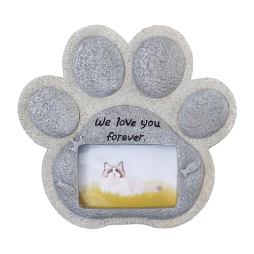 Myazs Pet Garden Lawn Memorial Stone Sympathy Picture Frame Dog Or Garden Stepping Stone Memorial Gifts Dog Tombstone Outdoor Stone von Myazs