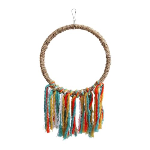 Vogel-Kauspielzeug, buntes Baumwollseil, Papageienkäfig, beißendes Spielzeug, Anti-Biss, Sisal, Sitzstange mit Haken zum Aufhängen, für Papageien, stehende Sitzstange Vogel-Kauspielzeug, buntes Baumwollseil, Papageienkäfig, beißendes Spielzeug, Anti-Biss, Sisal, Sitzstange mit Haken zum Aufhängen, für Papageien, stehende Sitzstange von Myazs