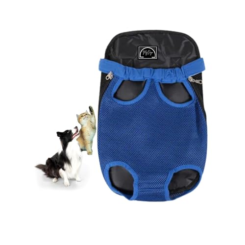 MyDogo Bequemer Reise-Rucksack für Ihre geliebten Haustiere, Welpen, Katzen, kleine, mittelgroße Hunde, verstellbar, entworfen für Reisen, Wandern, Radfahren, Outdoor (XL, CoolMeshBue) von Mydogo