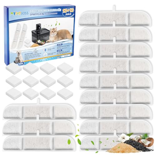 MyfatBOSS 24 Stück Katzenbrunnen Filter für DownyPaws Katzenbrunnen,12 Pack Haustier wasserbrunnenfilter und 12 schwämme Filter für 2.5L Trinkbrunnen für Katze Kabellos (DPWFP6) MyfatBOSS 24 Stück Katzenbrunnen Filter für DownyPaws Katzenbrunnen,12 Pack Haustier wasserbrunnenfilter und 12 schwämme Filter für 2.5L Trinkbrunnen für Katze Kabellos (DPWFP6) von MyfatBOSS