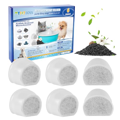 MyfatBOSS Ersatz-Kohlefilter für PetSafe Drinkwell, 6 Stück Katzenbrunnen Filter für Drinkwell Keramik, Pagode, 2 Gallonen, Sedona und Seascape Trinkbrunnen für Hunde Katzen MyfatBOSS Ersatz-Kohlefilter für PetSafe Drinkwell, 6 Stück Katzenbrunnen Filter für Drinkwell Keramik, Pagode, 2 Gallonen, Sedona und Seascape Trinkbrunnen für Hunde Katzen von MyfatBOSS