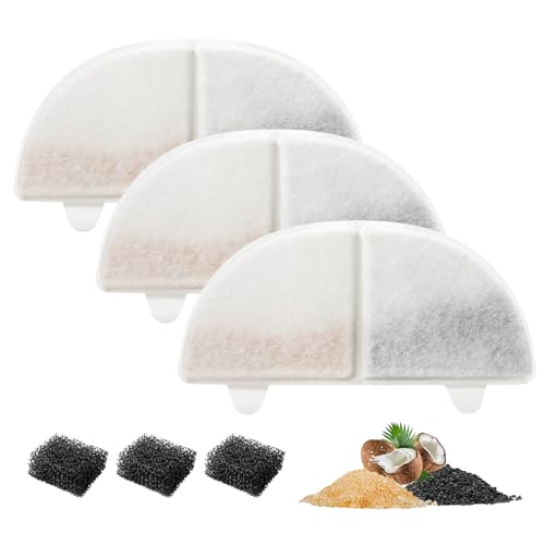 MyfatBOSS Ersatz-Filter-Set, kompatibel mit Homerunpet WF20/CF20 kabellosen Pumpen, Katzen-/Hunde-Wasserbrunnen, 3 x Haustierbrunnenfilter + 3 Wasserpumpenfilter von MyfatBOSS