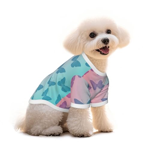 Myfsucce Hundebekleidung für kleine Hunde, Aquarellfarben, Schmetterlingsszene, Hunde-Shirts für Jungen, Mädchen, Welpen, Haustiere, Katzen, Sommer, passend für 5 - 7,3 kg Myfsucce Hundebekleidung für kleine Hunde, Aquarellfarben, Schmetterlingsszene, Hunde-Shirts für Jungen, Mädchen, Welpen, Haustiere, Katzen, Sommer, passend für 5 - 7,3 kg von Myfsucce
