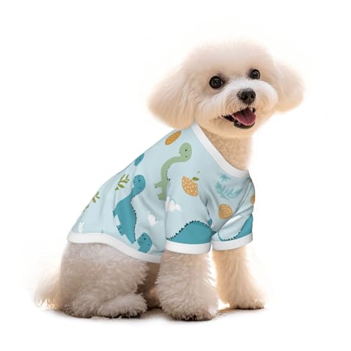 Myfsucce Hundebekleidung für kleine Hunde, Baby-Dinosaurier-Muster, Hunde-Shirts für Jungen, Mädchen, Welpen, Haustiere, Katzen, Sommer, passend für 5 - 7,3 kg Myfsucce Hundebekleidung für kleine Hunde, Baby-Dinosaurier-Muster, Hunde-Shirts für Jungen, Mädchen, Welpen, Haustiere, Katzen, Sommer, passend für 5 - 7,3 kg von Myfsucce