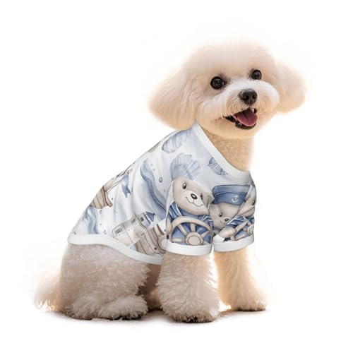 Myfsucce Hundebekleidung für kleine Hunde, Bär, Seemann, Lenkboot, Hunde-Shirts für Jungen, Mädchen, Welpen, Haustiere, Katzen, Sommer, passend für 1,8–2,9 kg Myfsucce Hundebekleidung für kleine Hunde, Bär, Seemann, Lenkboot, Hunde-Shirts für Jungen, Mädchen, Welpen, Haustiere, Katzen, Sommer, passend für 1,8–2,9 kg von Myfsucce