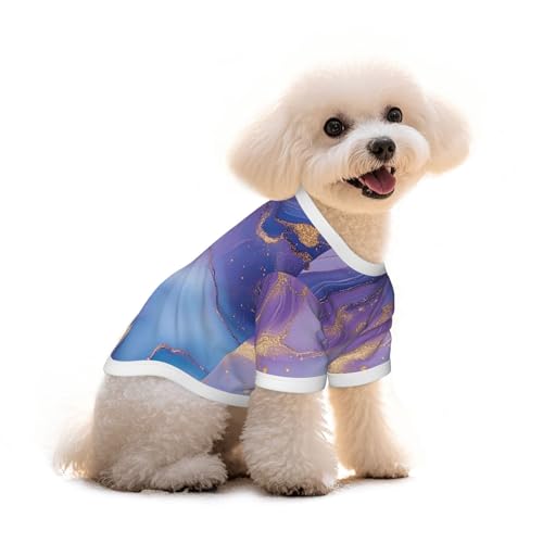 Myfsucce Hundebekleidung für kleine Hunde, Blau, Lila, Gold, Marmorierung, für Jungen, Mädchen, Welpen, Haustiere, Katzen, Sommer, passend für 5 - 7,3 kg Myfsucce Hundebekleidung für kleine Hunde, Blau, Lila, Gold, Marmorierung, für Jungen, Mädchen, Welpen, Haustiere, Katzen, Sommer, passend für 5 - 7,3 kg von Myfsucce
