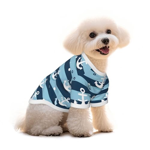 Myfsucce Hundebekleidung für kleine Hunde, Blau-Weiß, Ankerstreifen, Hunde-Shirts für Jungen, Mädchen, Welpen, Haustiere, Katzen, Sommer, passend für 2,9–4,5 kg Myfsucce Hundebekleidung für kleine Hunde, Blau-Weiß, Ankerstreifen, Hunde-Shirts für Jungen, Mädchen, Welpen, Haustiere, Katzen, Sommer, passend für 2,9–4,5 kg von Myfsucce