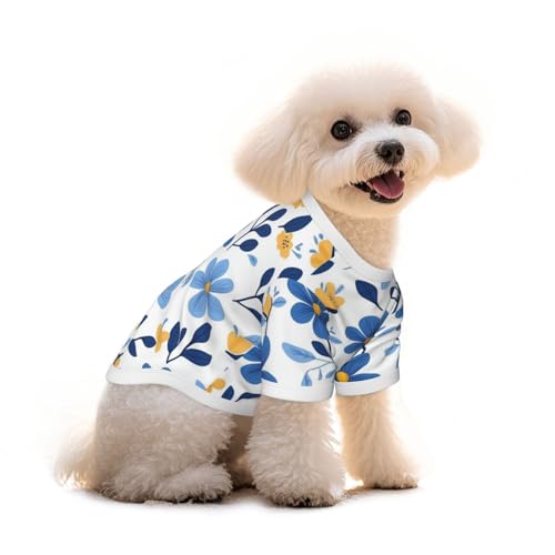 Myfsucce Hundebekleidung für kleine Hunde, Blauaugenblüte, weißes Design, Hunde-Shirts für Jungen, Mädchen, Welpen, Haustiere, Katzen, Sommer-Passform, 1,8–2,9 kg Myfsucce Hundebekleidung für kleine Hunde, Blauaugenblüte, weißes Design, Hunde-Shirts für Jungen, Mädchen, Welpen, Haustiere, Katzen, Sommer-Passform, 1,8–2,9 kg von Myfsucce