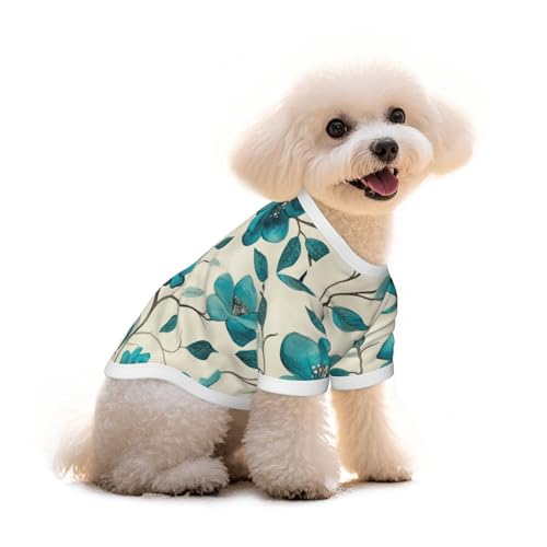 Myfsucce Hundebekleidung für kleine Hunde, Blaugrün, Blumen-Zweig-Design, Hunde-Shirts für Jungen, Mädchen, Welpen, Haustiere, Katzen, Sommer, passend für 1,8–2,9 kg Myfsucce Hundebekleidung für kleine Hunde, Blaugrün, Blumen-Zweig-Design, Hunde-Shirts für Jungen, Mädchen, Welpen, Haustiere, Katzen, Sommer, passend für 1,8–2,9 kg von Myfsucce
