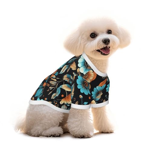 Myfsucce Hundebekleidung für kleine Hunde, Blauorange mit Blumenmuster, für Jungen, Mädchen, Welpen, Haustiere, Katzen, Sommer, passend für 1,8–2,9 kg Myfsucce Hundebekleidung für kleine Hunde, Blauorange mit Blumenmuster, für Jungen, Mädchen, Welpen, Haustiere, Katzen, Sommer, passend für 1,8–2,9 kg von Myfsucce