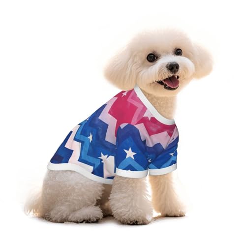 Myfsucce Hundebekleidung für kleine Hunde, Chevron-Stern-Design, Hunde-Shirts für Jungen, Mädchen, Welpen, Haustiere, Katzen, Sommer, passend für 5 - 7,3 kg Myfsucce Hundebekleidung für kleine Hunde, Chevron-Stern-Design, Hunde-Shirts für Jungen, Mädchen, Welpen, Haustiere, Katzen, Sommer, passend für 5 - 7,3 kg von Myfsucce
