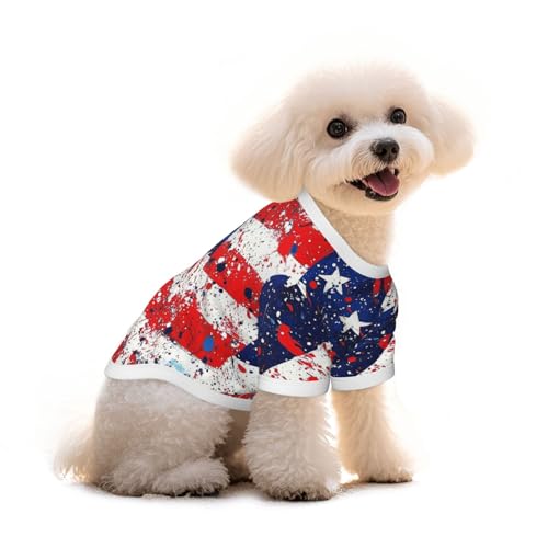 Myfsucce Hundebekleidung für kleine Hunde, Flagge, Spritzer, Kunst, Hunde-Shirts für Jungen, Mädchen, Welpen, Haustiere, Katzen, Sommer, passend für 5 - 7,3 kg Myfsucce Hundebekleidung für kleine Hunde, Flagge, Spritzer, Kunst, Hunde-Shirts für Jungen, Mädchen, Welpen, Haustiere, Katzen, Sommer, passend für 5 - 7,3 kg von Myfsucce