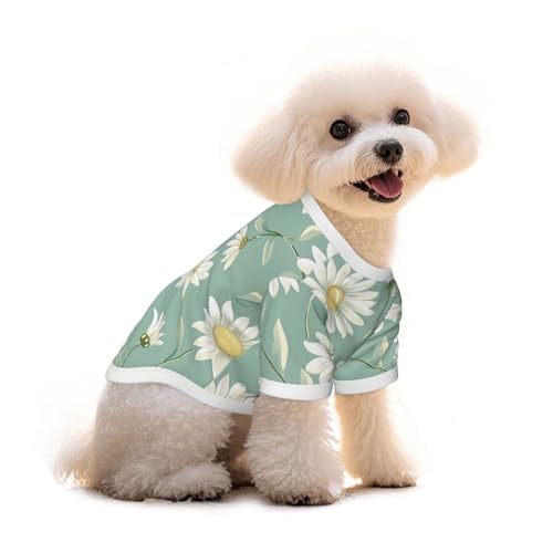 Myfsucce Hundebekleidung für kleine Hunde, Gänseblümchen, für Jungen, Mädchen, Welpen, Haustiere, Katzen, Sommer, passend für 5 - 7,3 kg von Myfsucce