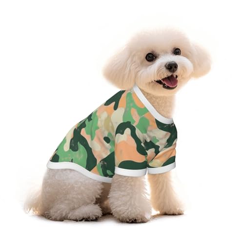 Myfsucce Hundebekleidung für kleine Hunde, Grün, Pfirsich-Tarnmuster, für Jungen, Mädchen, Welpen, Haustiere, Katzen, Sommer, passend für 5 - 7,3 kg Myfsucce Hundebekleidung für kleine Hunde, Grün, Pfirsich-Tarnmuster, für Jungen, Mädchen, Welpen, Haustiere, Katzen, Sommer, passend für 5 - 7,3 kg von Myfsucce