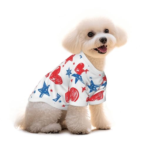Myfsucce Hundebekleidung für kleine Hunde, Herz-Stern-Skizze, Hunde-Shirts für Jungen, Mädchen, Welpen, Haustiere, Katzen, Sommer, passend für 2,9–4,5 kg Myfsucce Hundebekleidung für kleine Hunde, Herz-Stern-Skizze, Hunde-Shirts für Jungen, Mädchen, Welpen, Haustiere, Katzen, Sommer, passend für 2,9–4,5 kg von Myfsucce