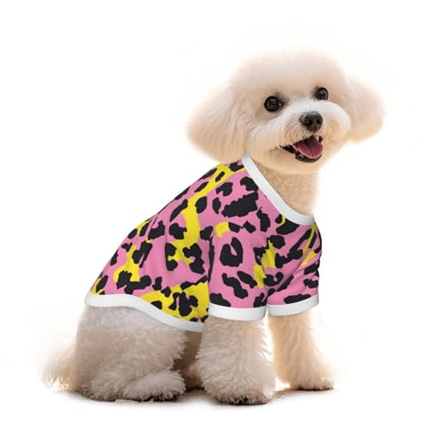 Myfsucce Hundebekleidung für kleine Hunde, Leopardenmuster, für Jungen, Mädchen, Welpen, Haustiere, Katzen, Sommer, passend für 1,8–2,9 kg, Rosa / Gelb Myfsucce Hundebekleidung für kleine Hunde, Leopardenmuster, für Jungen, Mädchen, Welpen, Haustiere, Katzen, Sommer, passend für 1,8–2,9 kg, Rosa / Gelb von Myfsucce